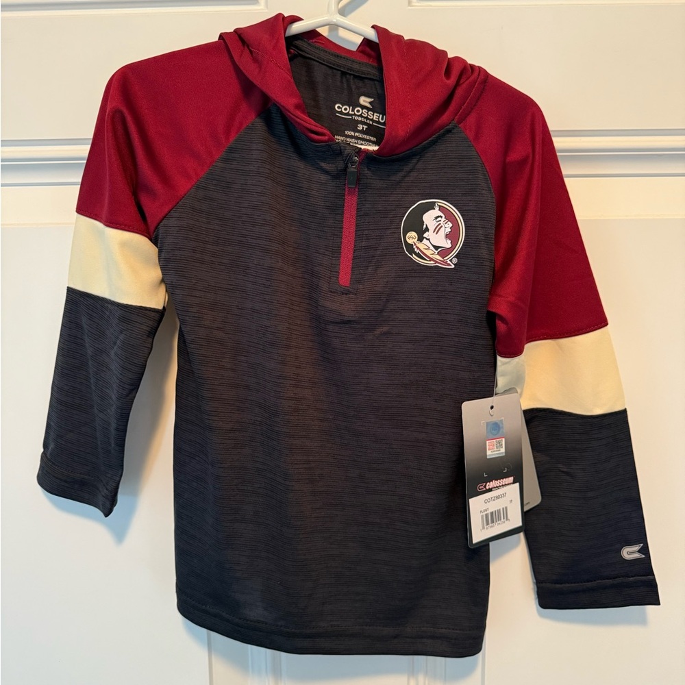 Colosseum Red and Gray Sweatshirt with FSU Logo
